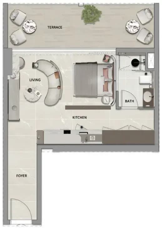 South Lofts – 1 BR floor plan